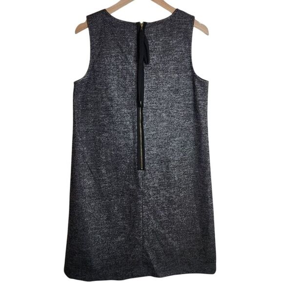 Loft Tweed Dress Women's Medium Sleeveless Sequin Beaded Collar Grey - Picture 2 of 5